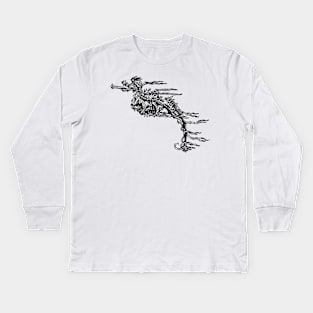 Seahorse Skeleton Kids Long Sleeve T-Shirt